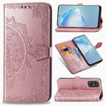Embossed Mandala Flower Leather Covering for Samsung Galaxy S20 Plus