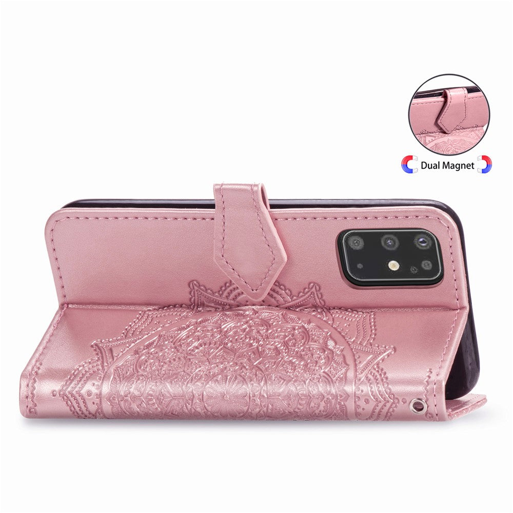 Embossed Mandala Flower Leather Covering for Samsung Galaxy S20 Plus