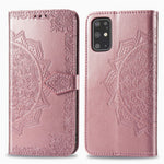 Embossed Mandala Flower Leather Covering for Samsung Galaxy S20 Plus