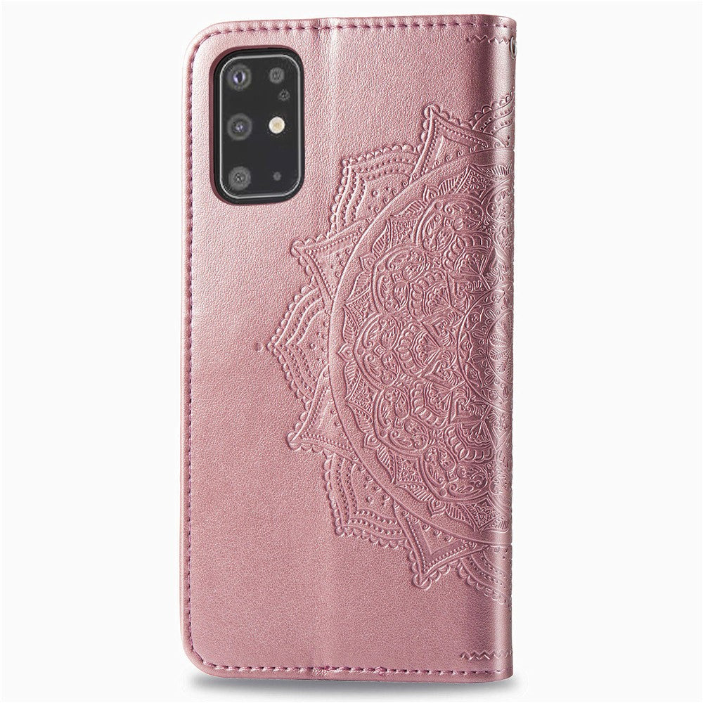 Embossed Mandala Flower Leather Covering for Samsung Galaxy S20 Plus
