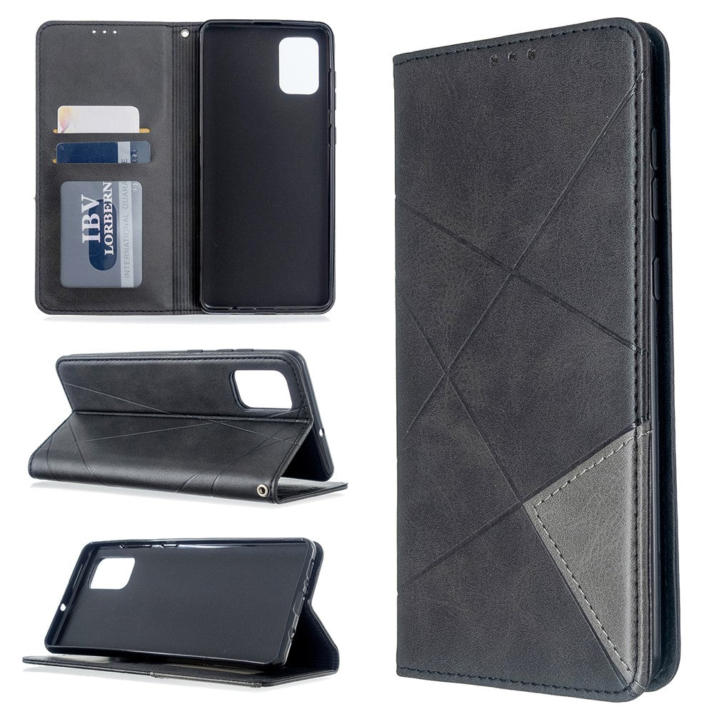 Geometric Mønster Stand Læder Cover Kortholder Etui til Samsung Galaxy A71 A715