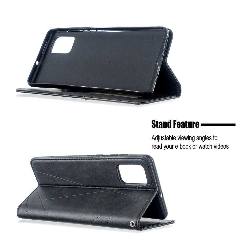 Geometric Mønster Stand Læder Cover Kortholder Etui til Samsung Galaxy A71 A715