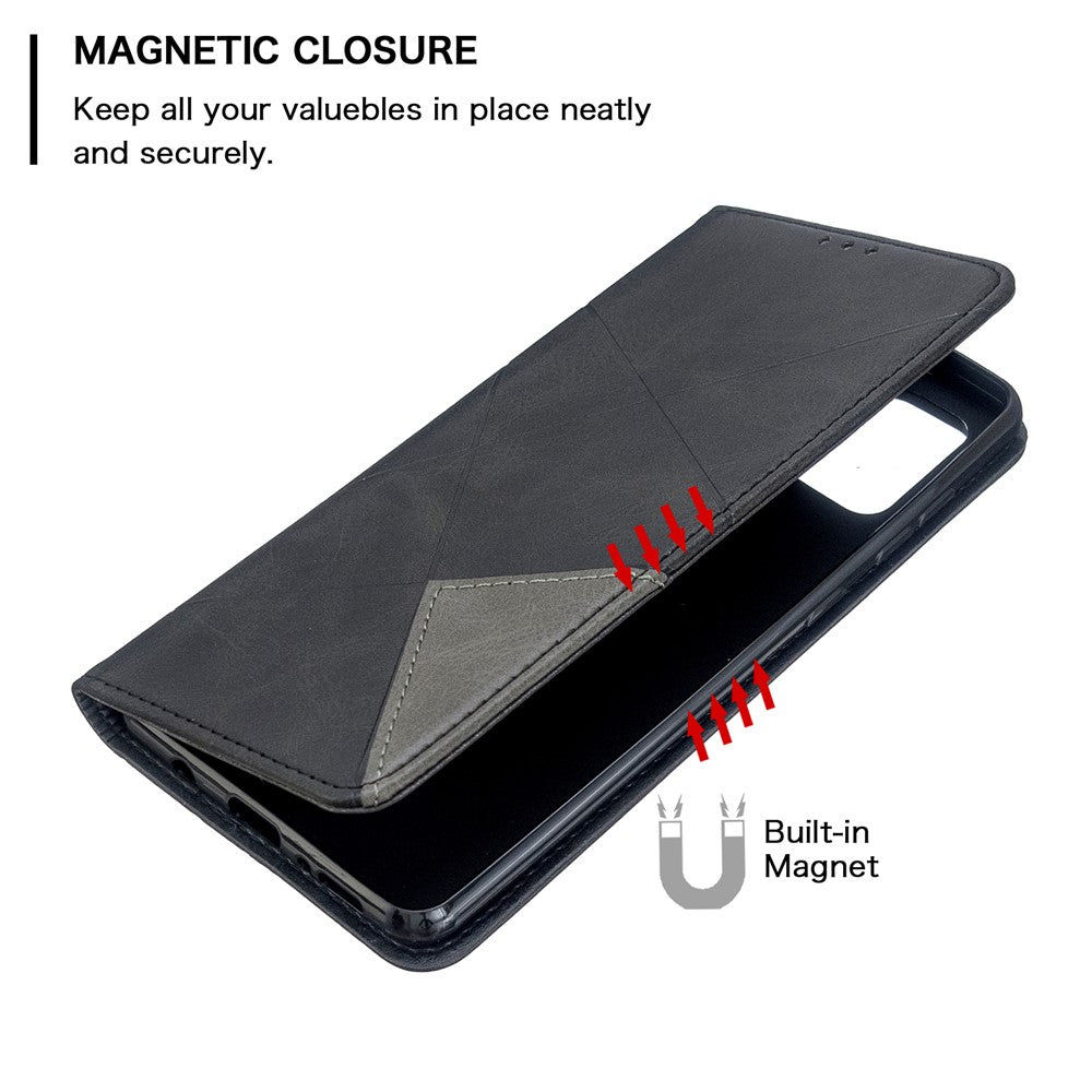 Geometric Mønster Stand Læder Cover Kortholder Etui til Samsung Galaxy A71 A715