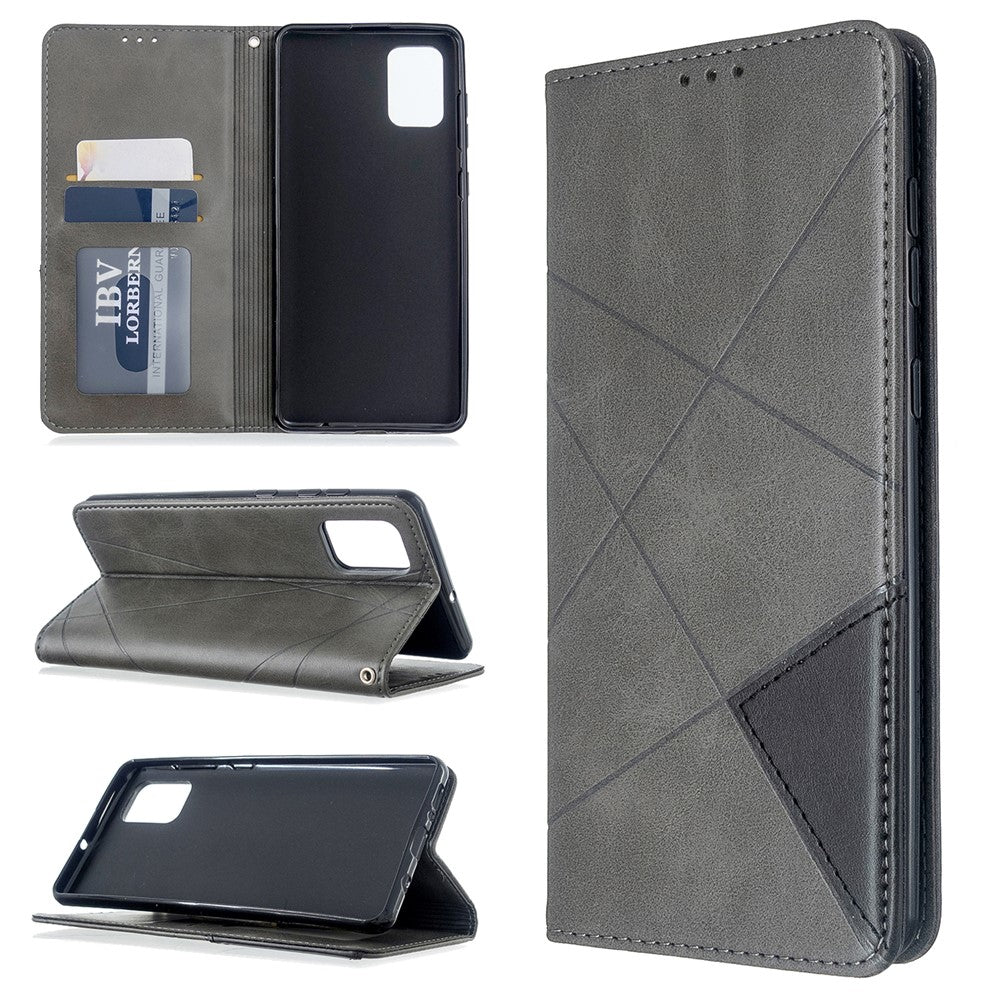 Geometric Mønster Stand Læder Cover Kortholder Etui til Samsung Galaxy A71 A715
