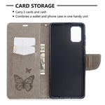 Imprint Butterflies Wallet Stand Flip Leather Case for Samsung Galaxy A71 A715