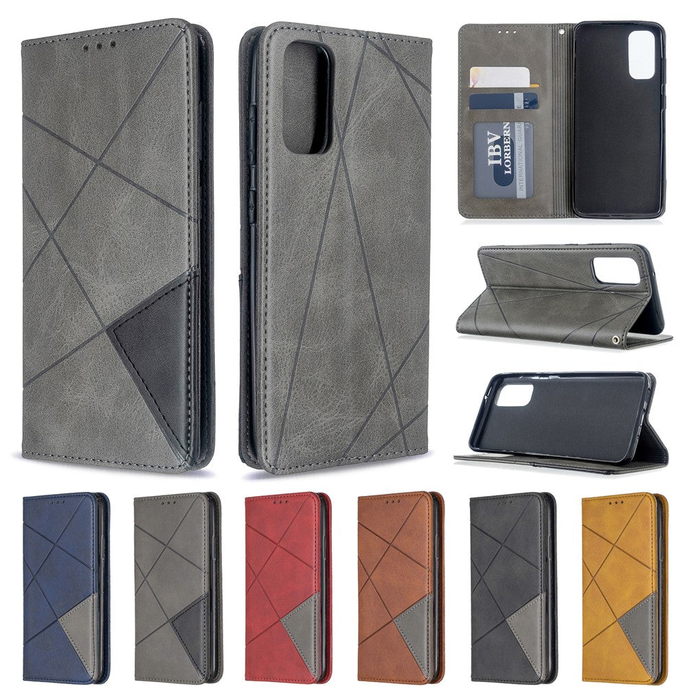 Geometric Pattern Stand Leather Card Holder Case for Samsung Galaxy S20 4G / S20 5G
