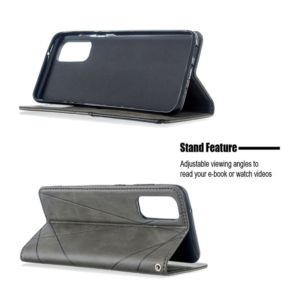 Geometric Pattern Stand Leather Card Holder Case for Samsung Galaxy S20 4G / S20 5G