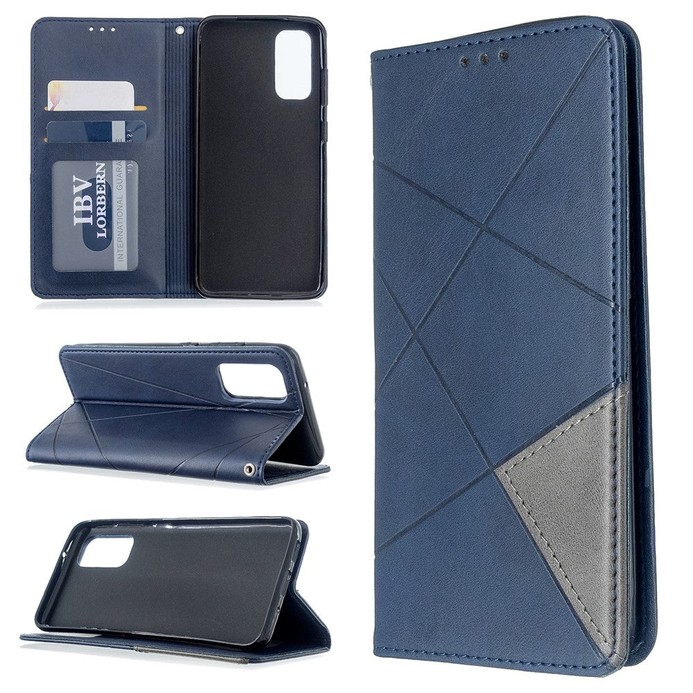 Geometric Pattern Stand Leather Card Holder Case for Samsung Galaxy S20 4G / S20 5G