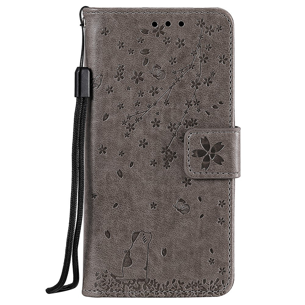 Imprint Flower Pattern Leather Wallet Stand Mobile Cover Case for Samsung Galaxy A51