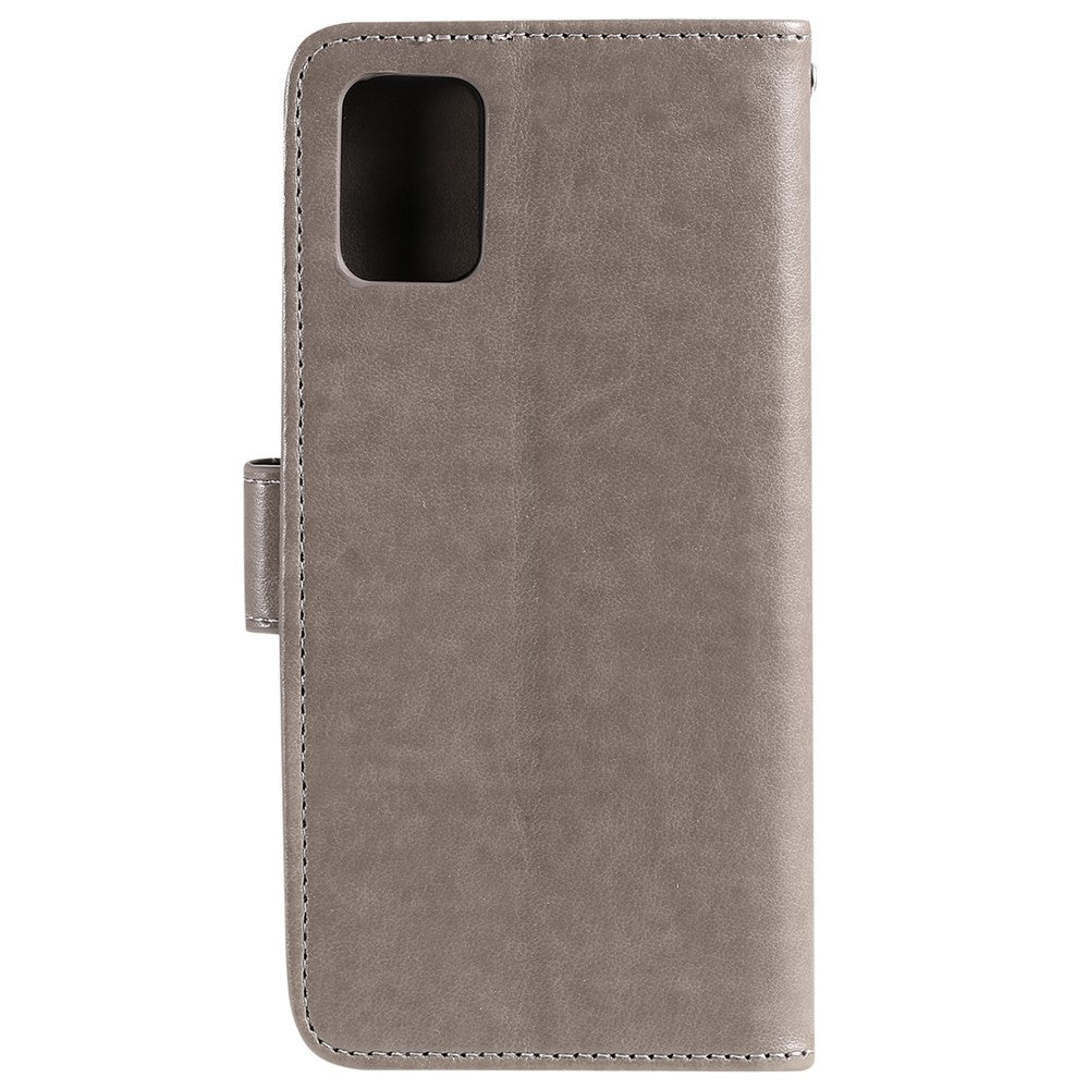 Imprint Flower Pattern Leather Wallet Stand Mobile Cover Case for Samsung Galaxy A51
