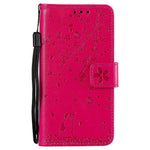 Imprint Flower Pattern Leather Wallet Stand Mobile Cover Case for Samsung Galaxy A51