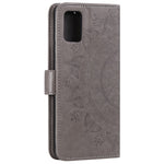 Imprinted Mandala Flower PU Leather Case Flip Stand Wallet Phone Cover with Strap for Samsung Galaxy A51 4G