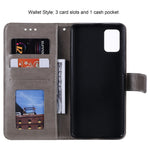 Imprinted Mandala Flower PU Leather Case Flip Stand Wallet Phone Cover with Strap for Samsung Galaxy A51 4G