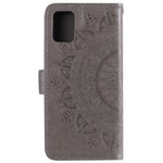 Blomsterpræg Læderpung Telefoncover til Samsung Galaxy A71