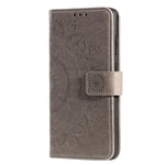 Blomsterpræg Læderpung Telefoncover til Samsung Galaxy A71