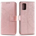 Blomsterpræg Læderpung Telefoncover til Samsung Galaxy A71