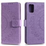Blomsterpræg Læderpung Telefoncover til Samsung Galaxy A71