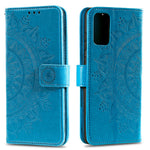 Imprint Flower Leather Wallet Phone Casing for Samsung Galaxy S20 Plus / S20 Plus 5G