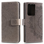 Imprint Flower Leather Wallet Phone Casing for Samsung Galaxy S20 Ultra