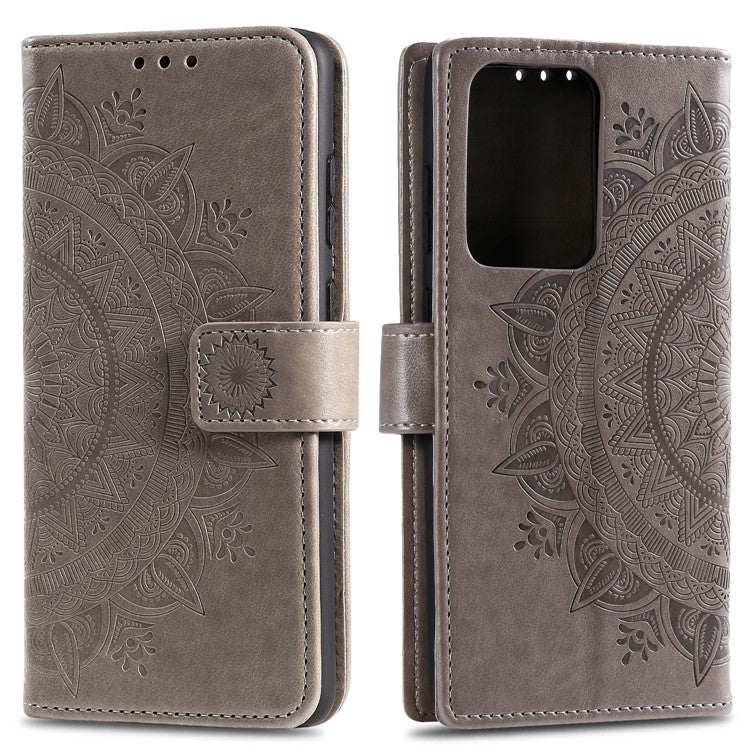 Imprint Flower Leather Wallet Phone Casing for Samsung Galaxy S20 Ultra