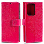 Imprint Flower Leather Wallet Phone Casing for Samsung Galaxy S20 Ultra
