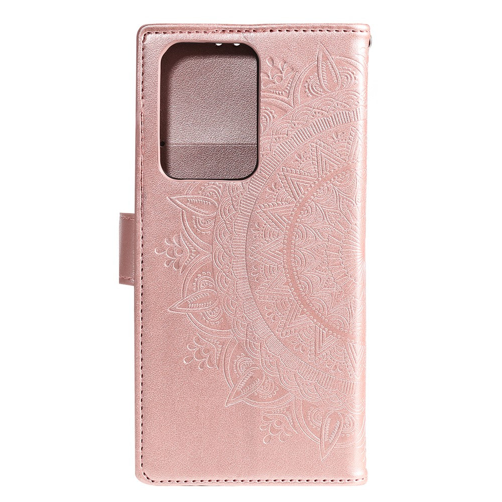 Imprint Flower Leather Wallet Phone Casing for Samsung Galaxy S20 Ultra