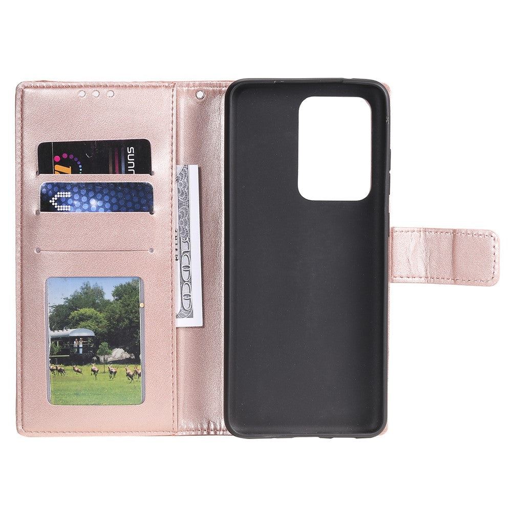 Imprint Flower Leather Wallet Phone Casing for Samsung Galaxy S20 Ultra