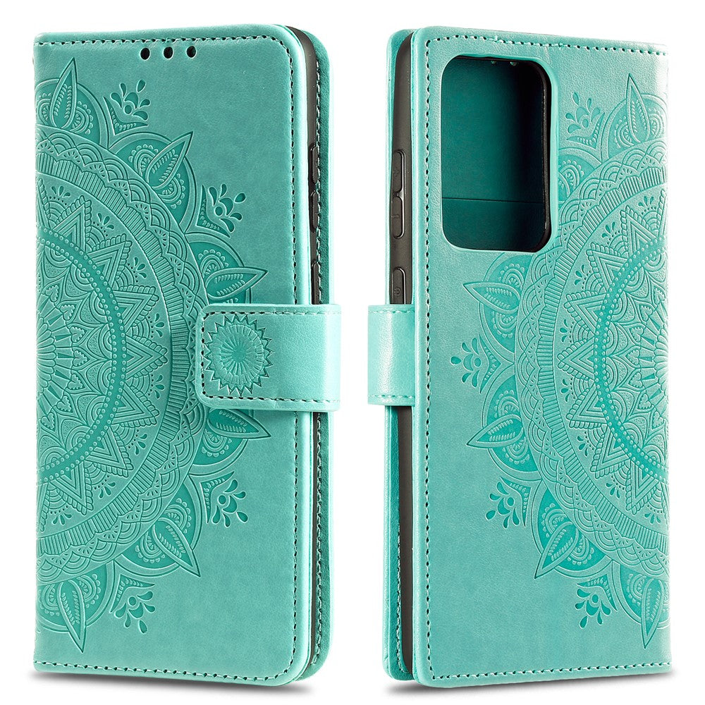 Imprint Flower Leather Wallet Phone Casing for Samsung Galaxy S20 Ultra