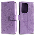 Imprint Flower Leather Wallet Phone Casing for Samsung Galaxy S20 Ultra