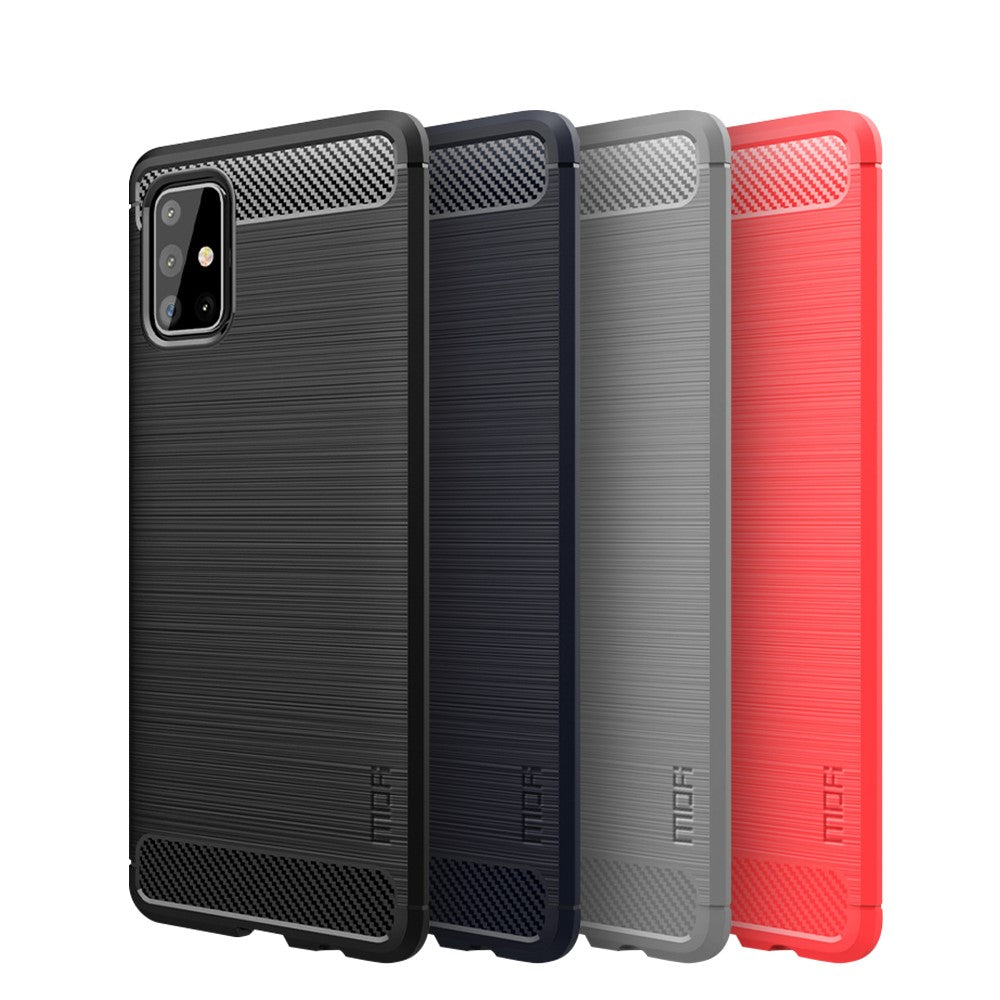 MOFI Carbon Fiber Texture Børstet TPU-bagcover til Samsung Galaxy A71 A715