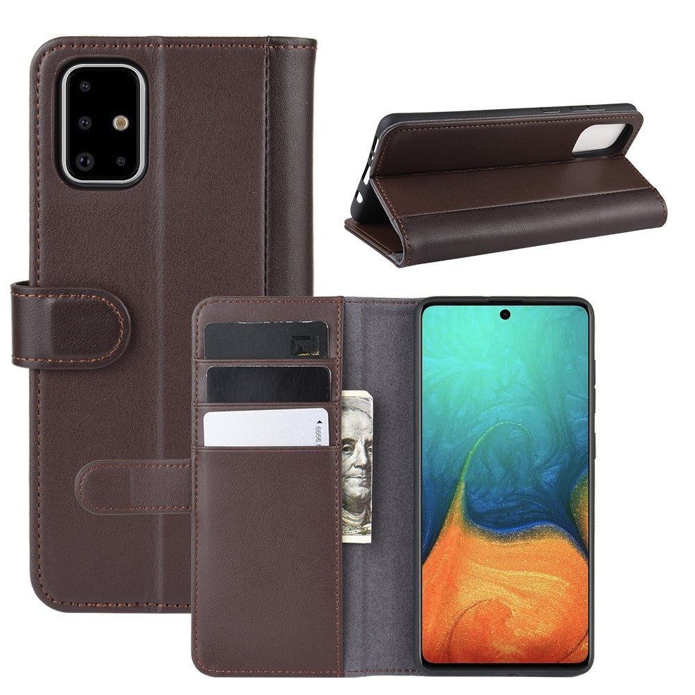 Samsung Galaxy A71 mobilskal Äkta Splitläder Plånboksfodral Mobilskal Stativ