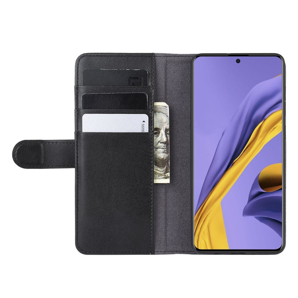 For Samsung Galaxy A51 Phone Cases Genuine Split Leather Wallet Mobile Cover Stand