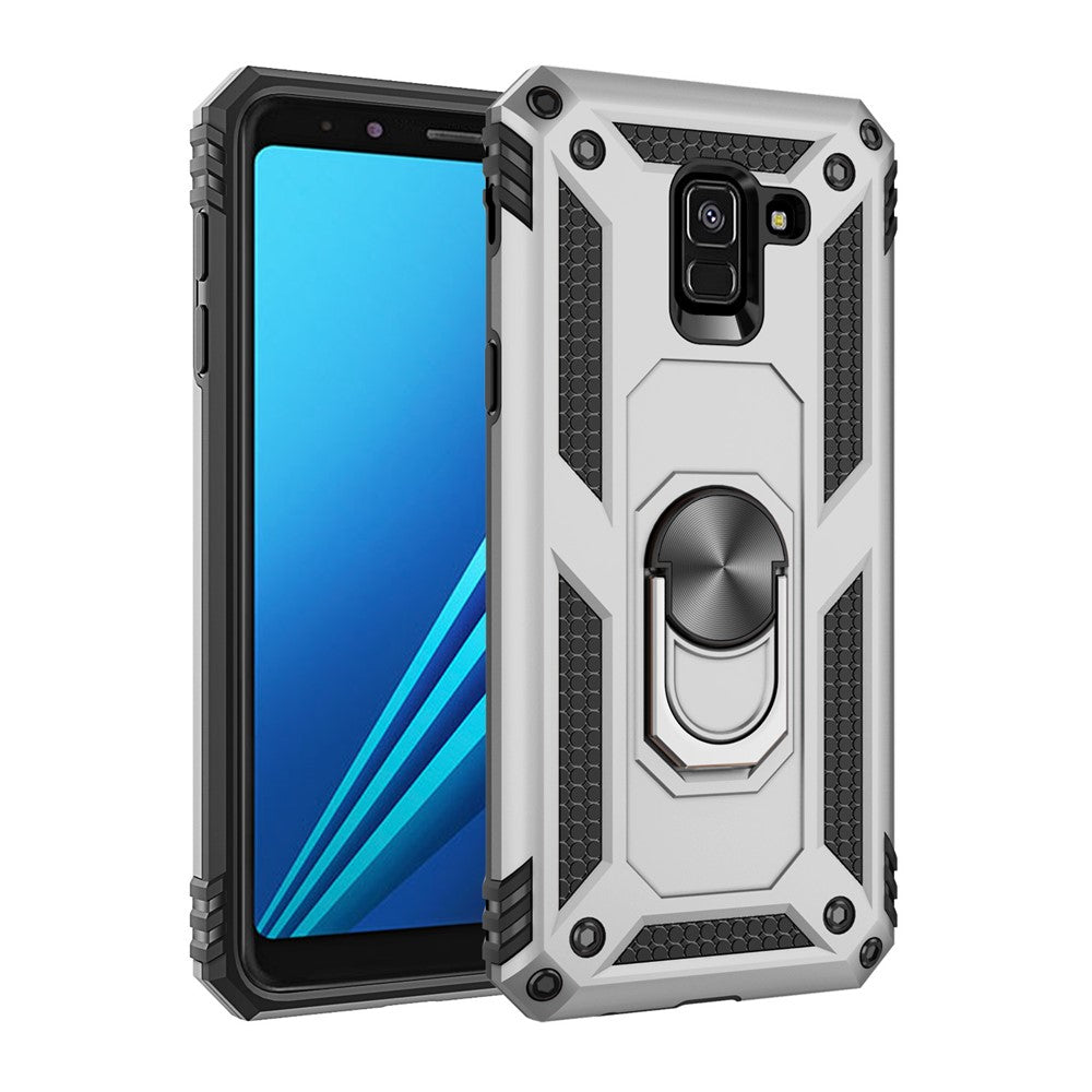 TPU+PC+Metal Phone Shell with Kickstand for Samsung Galaxy A8 (2018)