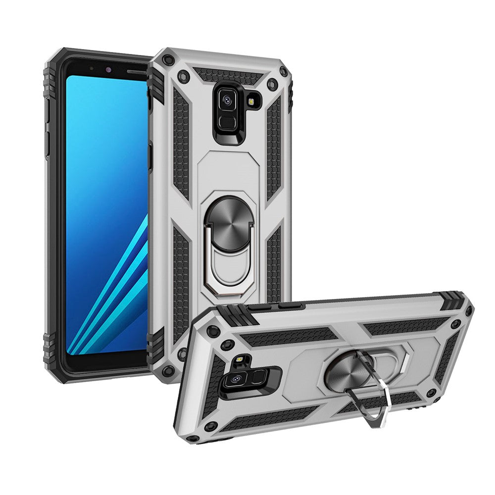 TPU+PC+Metal Phone Shell with Kickstand for Samsung Galaxy A8 (2018)