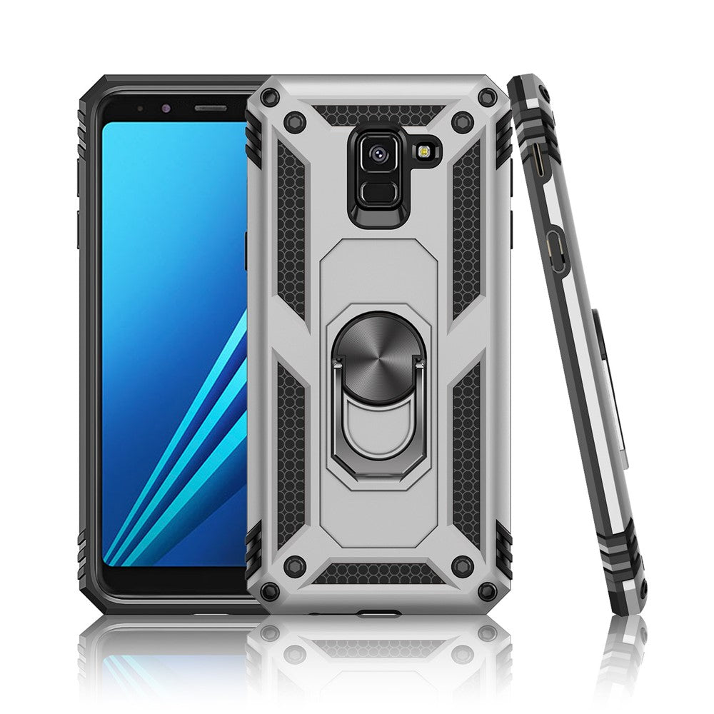 TPU+PC+Metal Phone Shell with Kickstand for Samsung Galaxy A8 (2018)