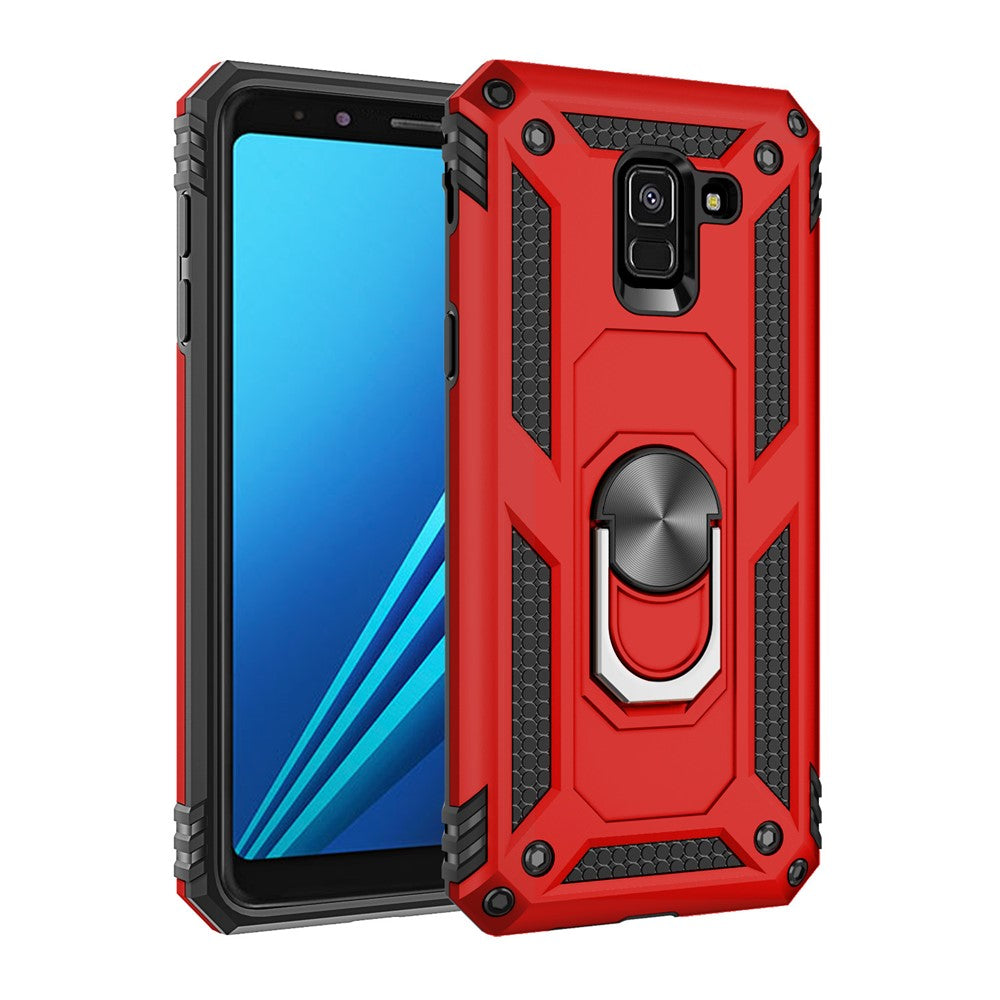 TPU+PC+Metal Phone Shell with Kickstand for Samsung Galaxy A8 (2018)