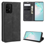 Silky Touch-læderpungcover til Samsung Galaxy A91 / S10 Lite / M80s