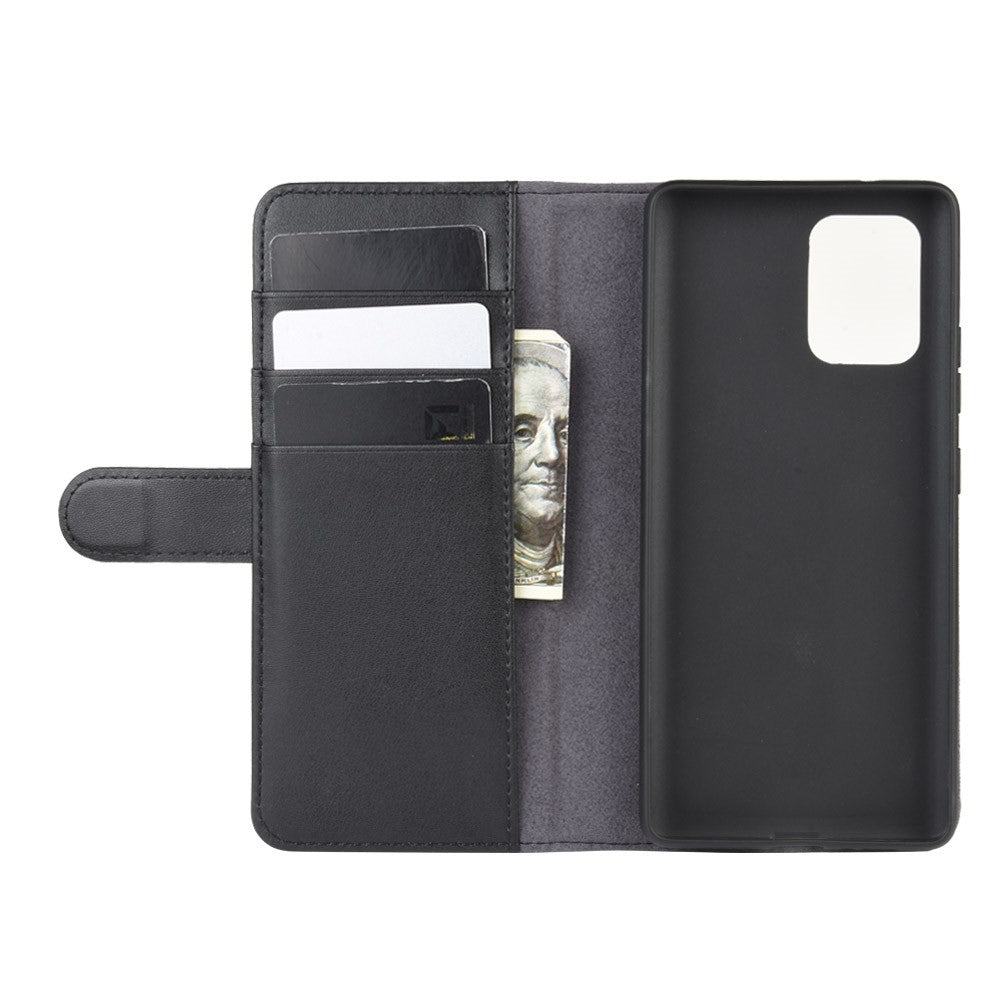 For Samsung Galaxy A91 / S10 Lite / M80s Phone Cases Genuine Split Leather Wallet Mobile Cover Stand
