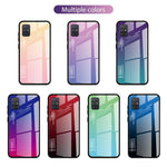 Anti-Drop Full Protection Gradient Color Glass + TPU Cell Phone Casing for Samsung Galaxy A71