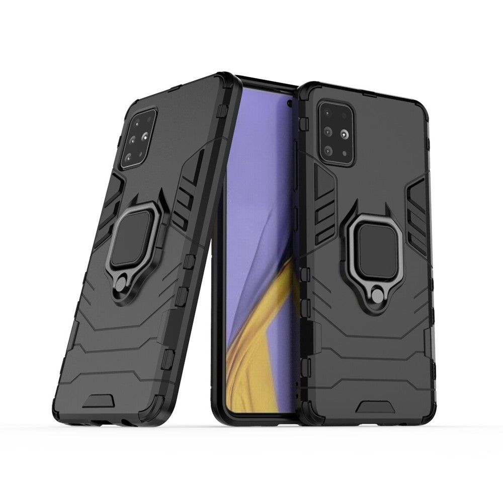 2-i-1 plast + TPU mobilskal med vikbart stativ för Samsung Galaxy A51