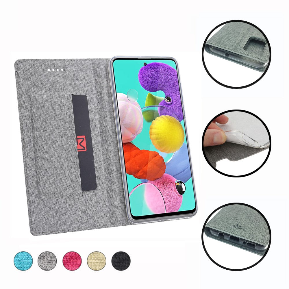 VILI DMX Cross Texture Leather Case with Card Holder for Samsung Galaxy A51