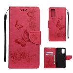 Imprint Butterfly Flower Leather Wallet Phone Case for Samsung Galaxy S20 4G/S20 5G