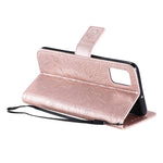 For Samsung Galaxy A51 Phone Case Sunflower Imprinted Leather Wallet Stand Cover with Strap