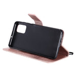 For Samsung Galaxy A51 Phone Case Sunflower Imprinted Leather Wallet Stand Cover with Strap