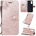 For Samsung Galaxy S20 4G / S20 5G Wallet Case Floral Butterfly Imprinted Leather Phone Cover Stand