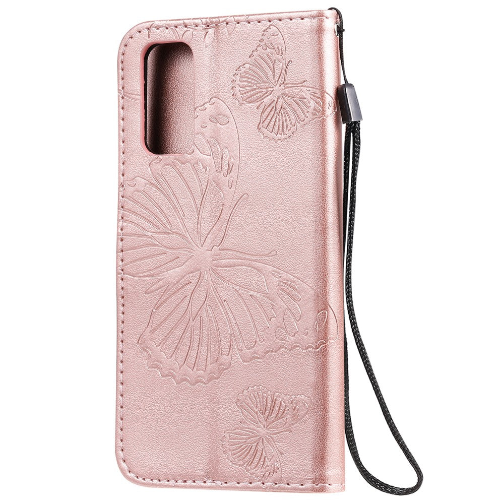 For Samsung Galaxy S20 4G / S20 5G Wallet Case Floral Butterfly Imprinted Leather Phone Cover Stand