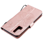 For Samsung Galaxy S20 4G / S20 5G Wallet Case Floral Butterfly Imprinted Leather Phone Cover Stand