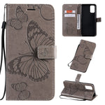For Samsung Galaxy S20 Plus Wallet Case Floral Butterfly Imprinted Leather Phone Cover Stand