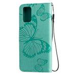 For Samsung Galaxy S20 Plus Wallet Case Floral Butterfly Imprinted Leather Phone Cover Stand