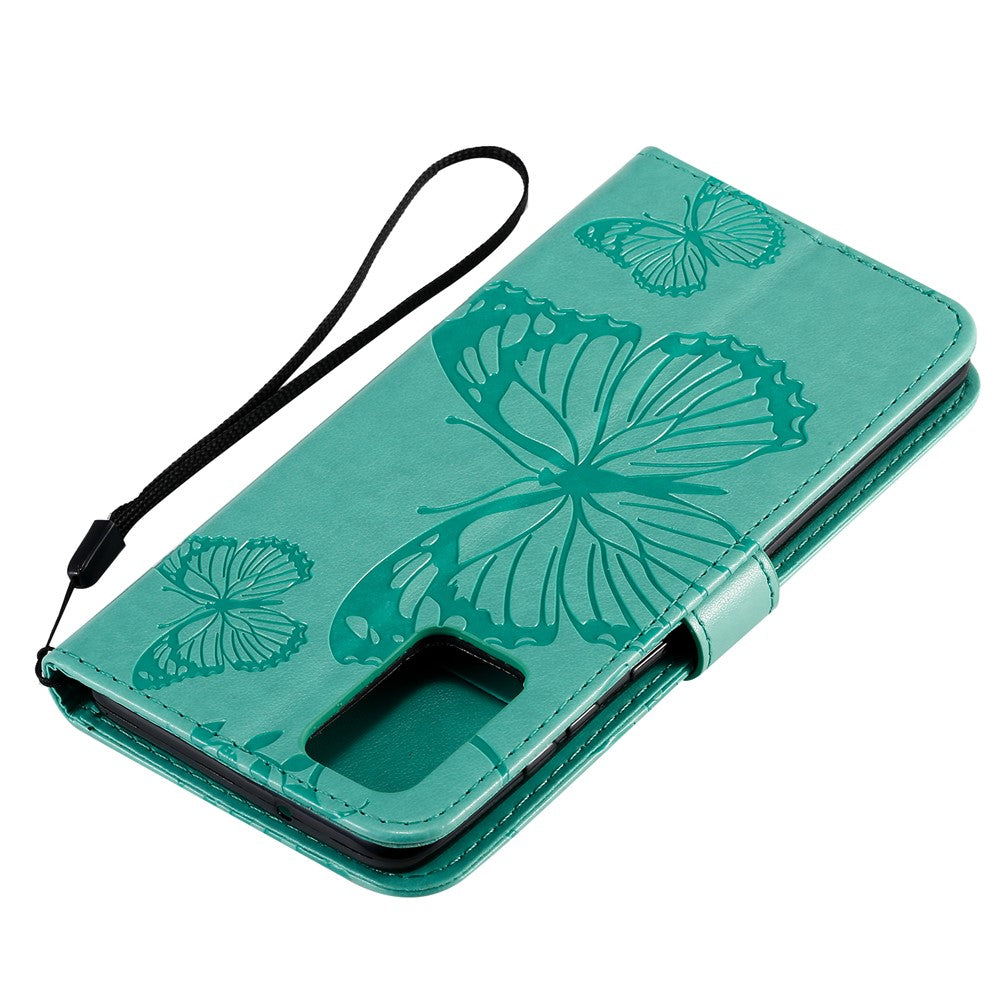 For Samsung Galaxy S20 Plus Wallet Case Floral Butterfly Imprinted Leather Phone Cover Stand